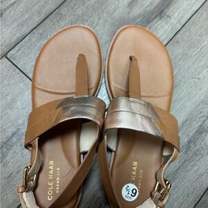 Cole Haan Women's Brown and Gold Sandals